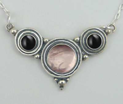 Sterling Silver Gemstone Necklace With Rose Quartz